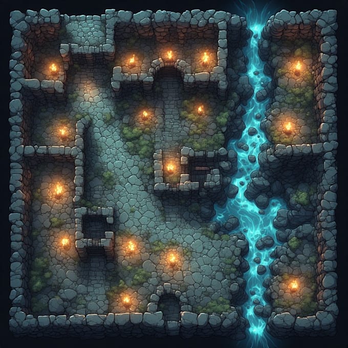 design a custom dungeon map or battle map for rpgs