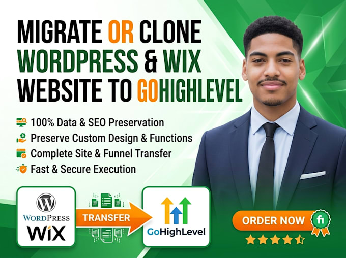 migrate or clone wordpress website wix to gohighlevel fix or redesign website