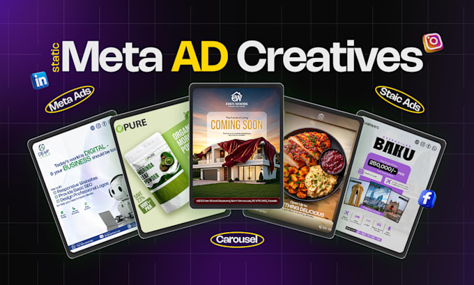design high converting static ad creatives for meta