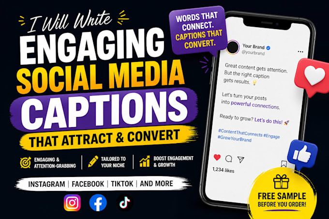 write engaging social media captions that attract and convert