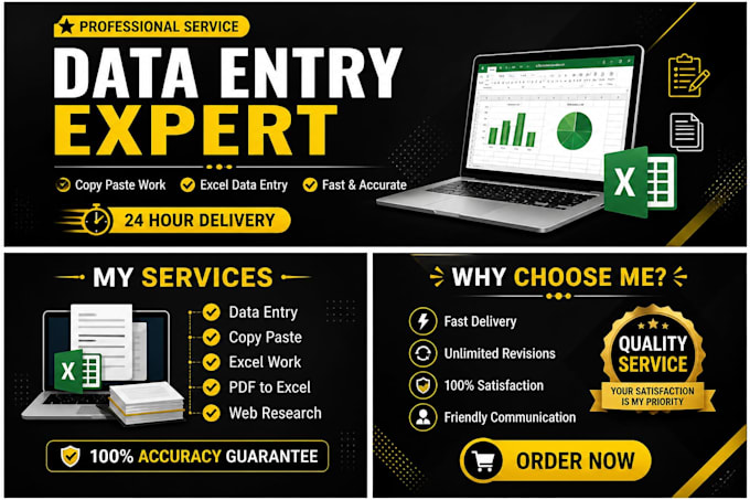 do data entry, copy paste, typing and excel work professionally