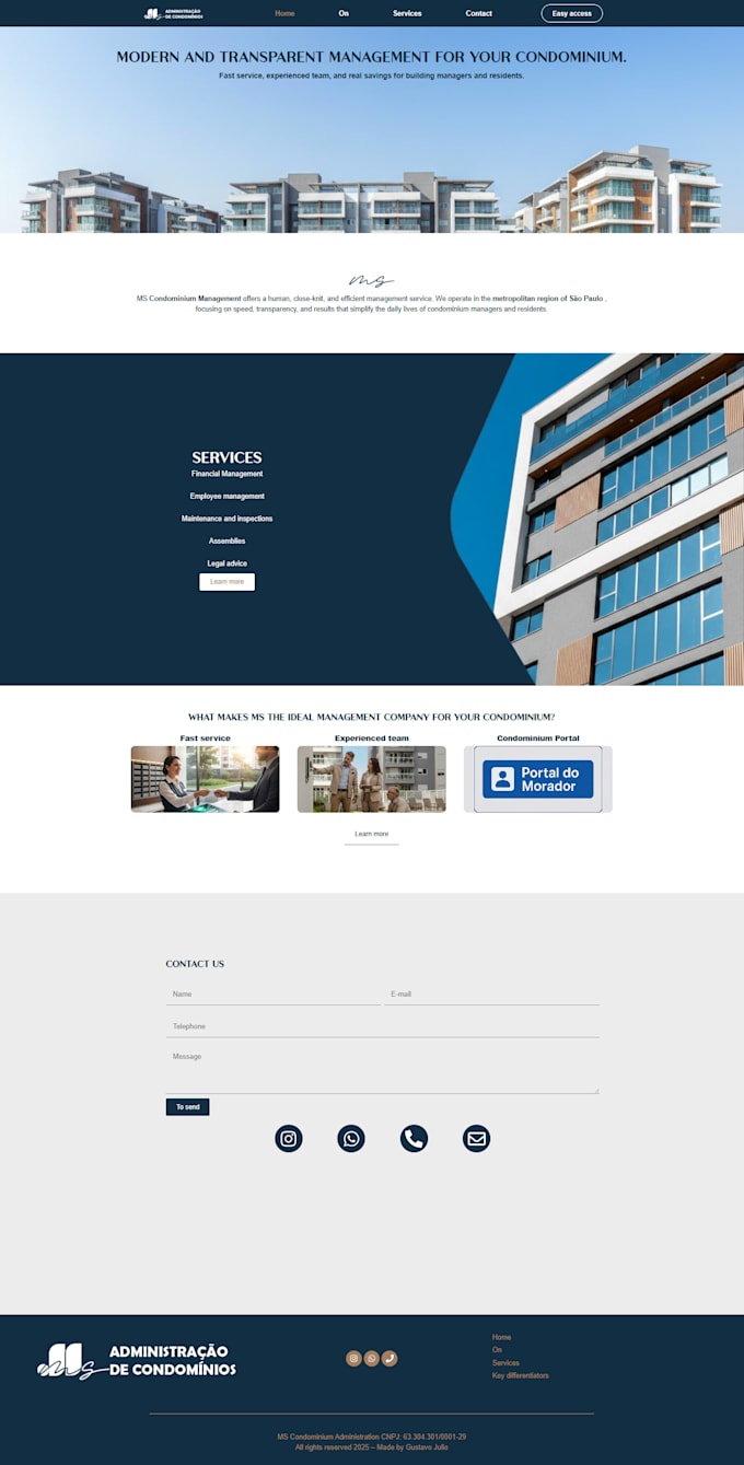 design a professional website or landing page
