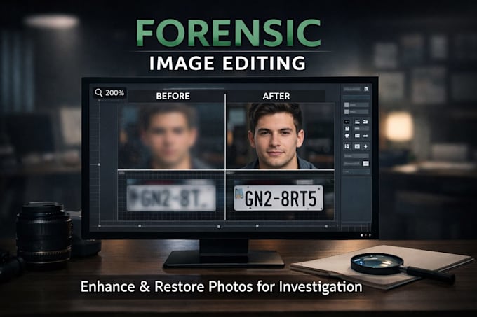 do forensic image enhancement, restoration and analysis
