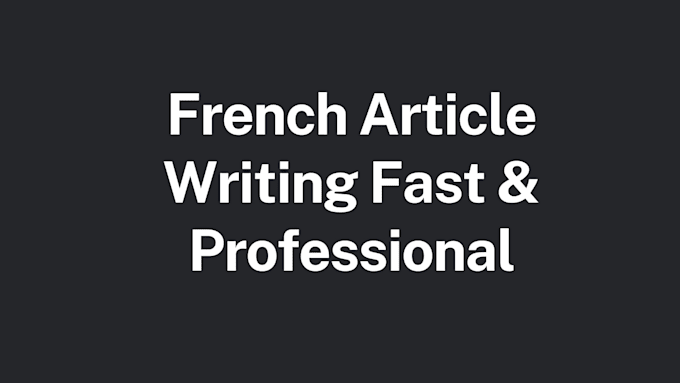 write a 300 words article in french