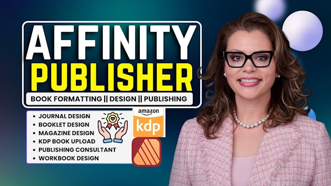 do affinity publisher project, book formatting journal and workbook design, kdp