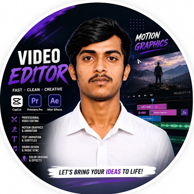 do professional short video edit, motion graphics facebook add