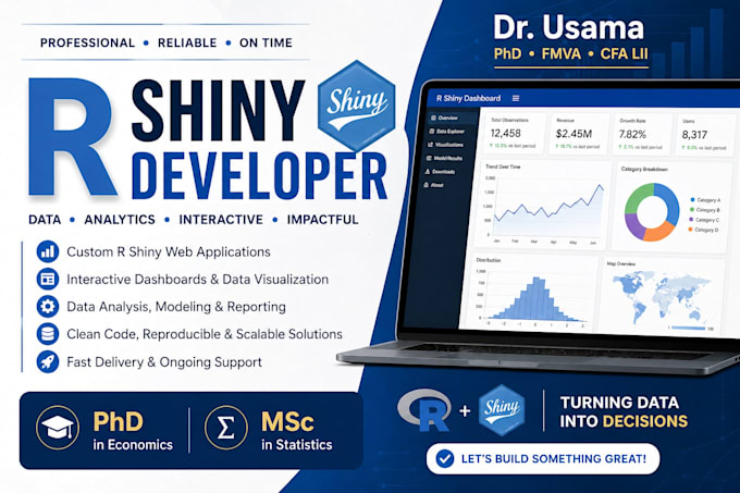 develop interactive r shiny app and do r programming