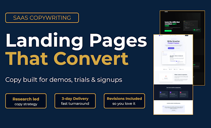 write high converting saas landing page copy