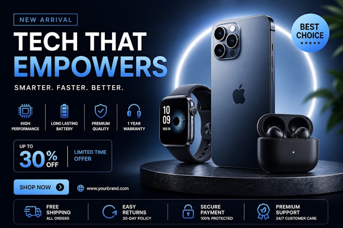 design modern website banners for ecommerce brands