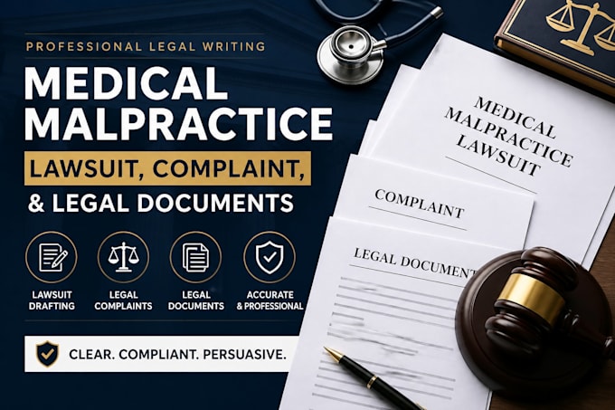 draft medical malpractice lawsuit, complaint, and legal documents