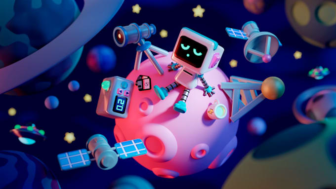 create stylized 3d game art, environments and props
