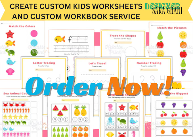 Design custom worksheets and activity book for school kids kdp by Sara ...