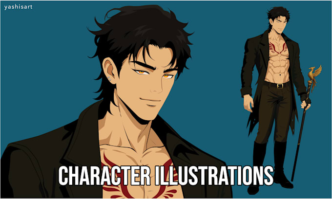 create romance character illustrations for novels