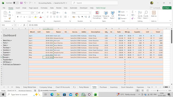 create automated bookkeeping and accounting excel templates