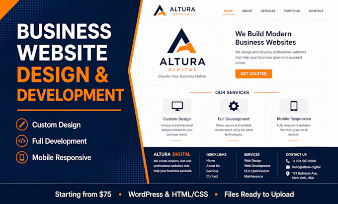 design and develop a professional website for your business