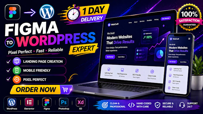 create a wordpress website from figma with elementor