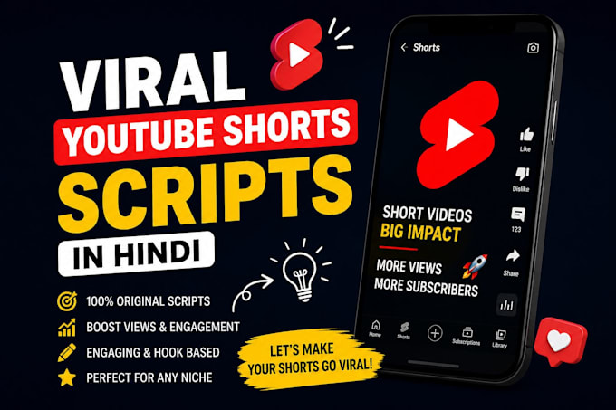 Write viral youtube shorts scripts in hindi by Kanu27 | Fiverr