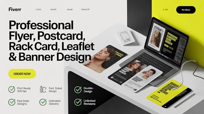 design a professional flyer, postcode, rack card, leaflet and banner
