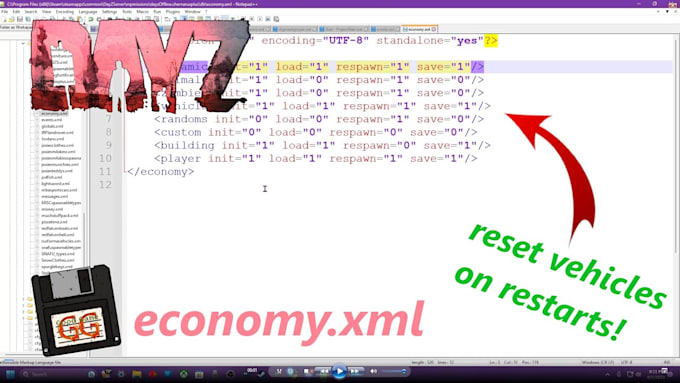solve dayz XML and json config errors