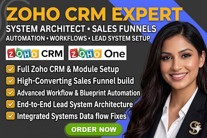 create zoho crm setup sales funnel automation workflow build lead system setup