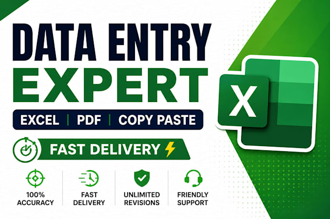 do accurate excel data entry, data cleaning, excle work fast