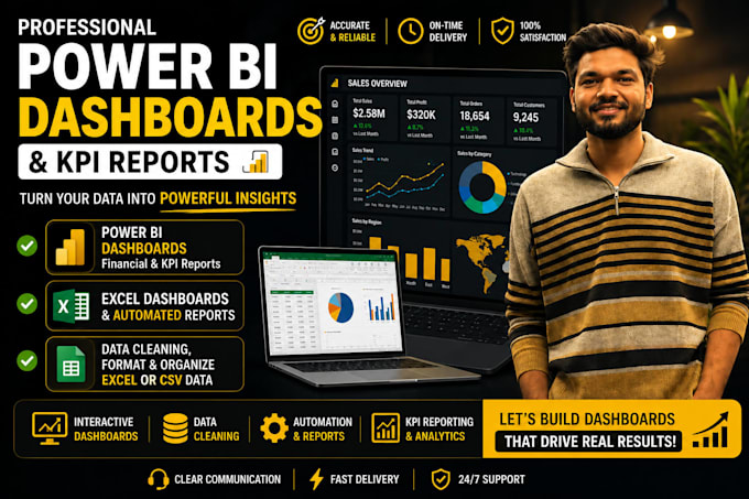 create excel dashboards, automate reports, and build KPI trackers