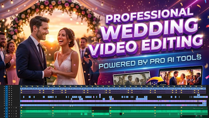 do cinematic wedding video editing and wedding reels editing