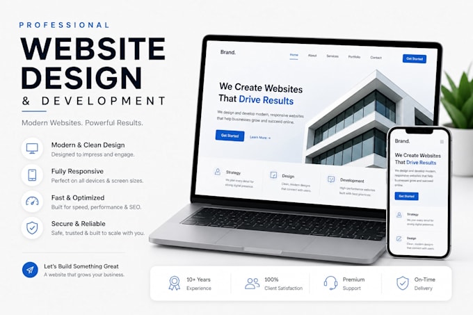 create a professional and reponsive website for your business