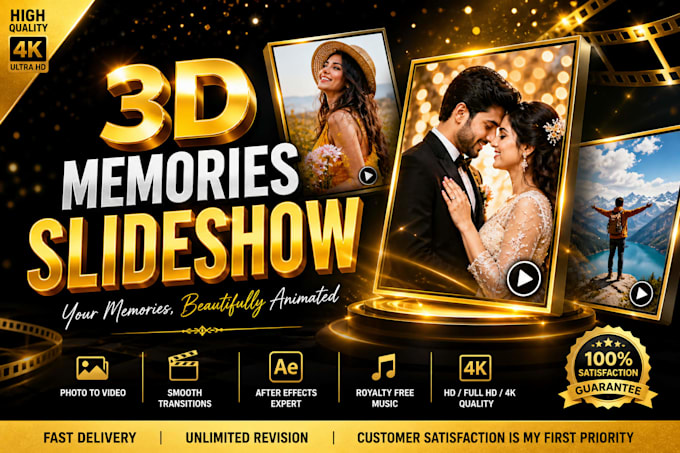 create a 3d memories video and picture slideshow