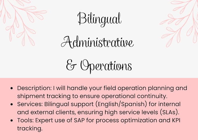 bilingual customer support and contract nmanagement