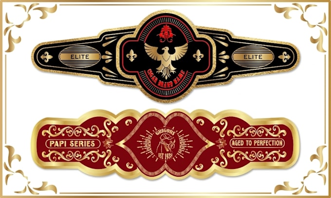 design a creative cigar brands label logo and box design