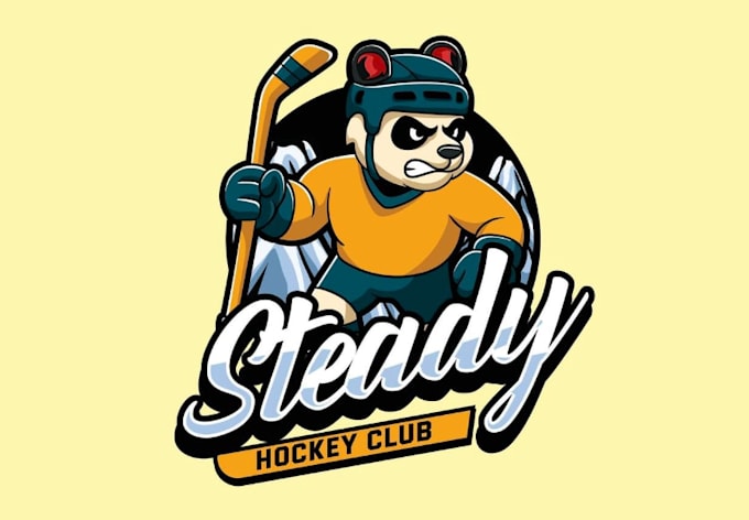 draw panda racing mascot logo design with express delivery
