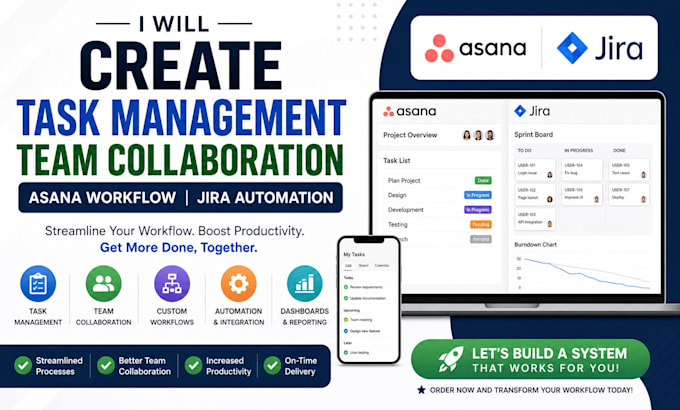 create task management team collaboration asana workflow jira automation