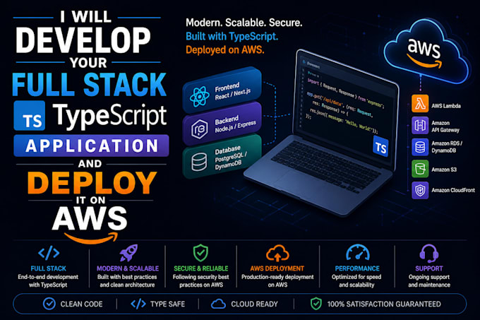 develop your full stack typescript application and deploy it on AWS