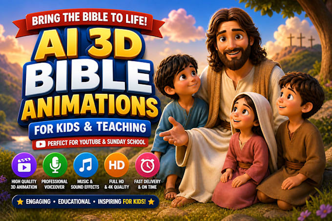 Religious Activity Animation Create ai bible animation, christian animation, sunday school animation ...