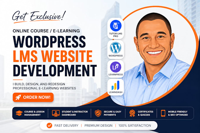 develop elearning wordress lms website with tutor lms pro, learndash, learnpress