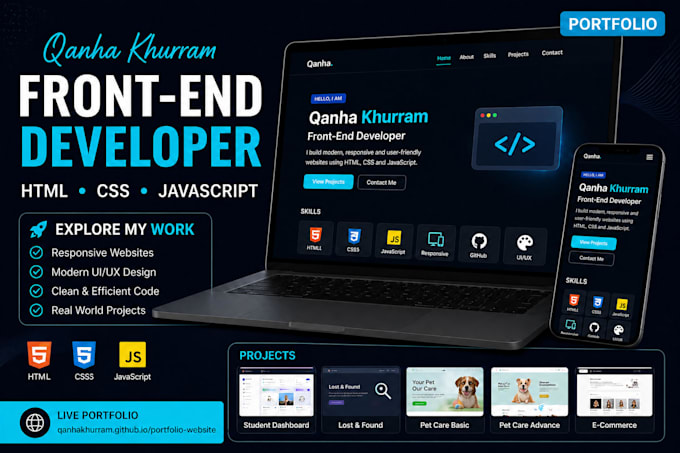 create modern responsive website with HTML CSS javascript