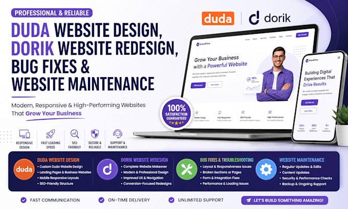 design duda website builder designer build dorik tilda squarespace website