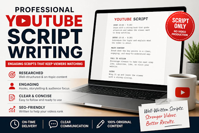 Write engaging youtube video scripts to keep viewers watching by ...