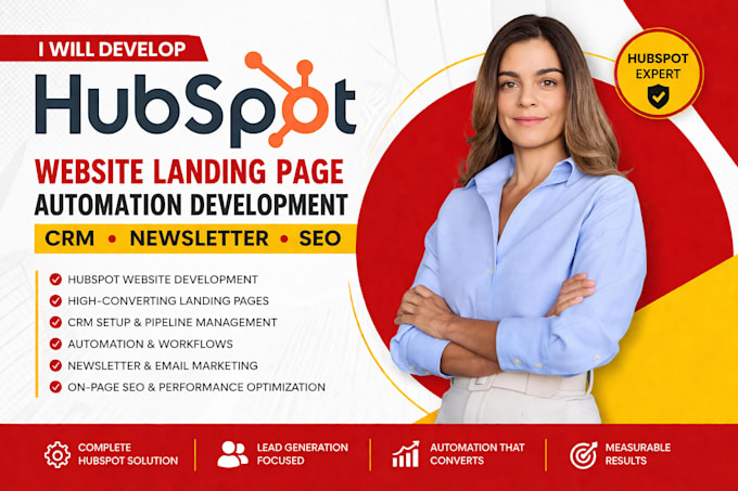 develop hubspot website landing page automation development crm newsletter seo