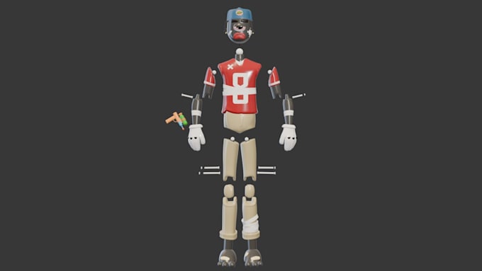 3d model 3d articulated model action figure stylized character modelling