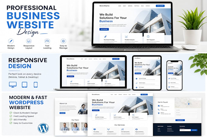 create a responsive business website using wordpress