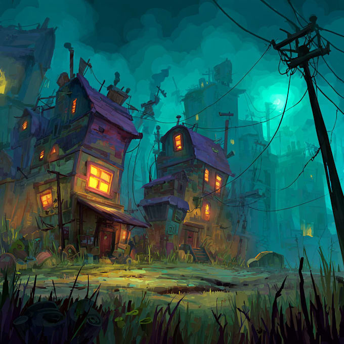 design 2d game concept art background and environment