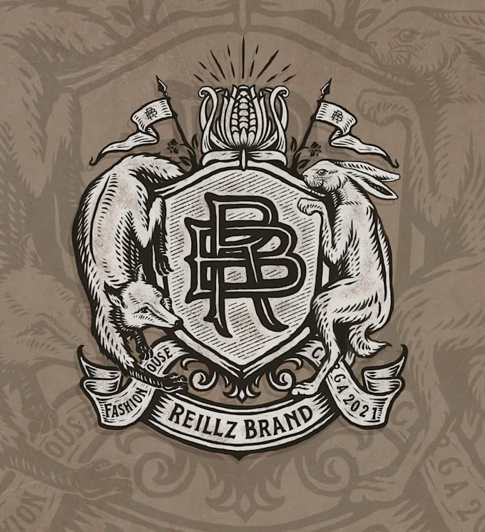 create a heraldic luxury brand logo