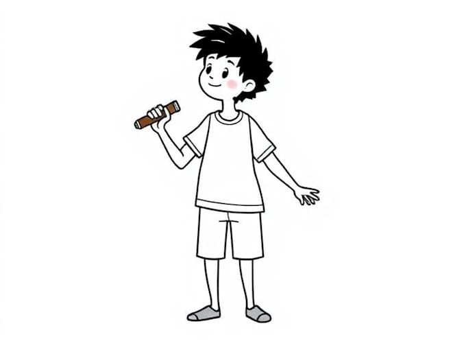 draw simple black and white illustration