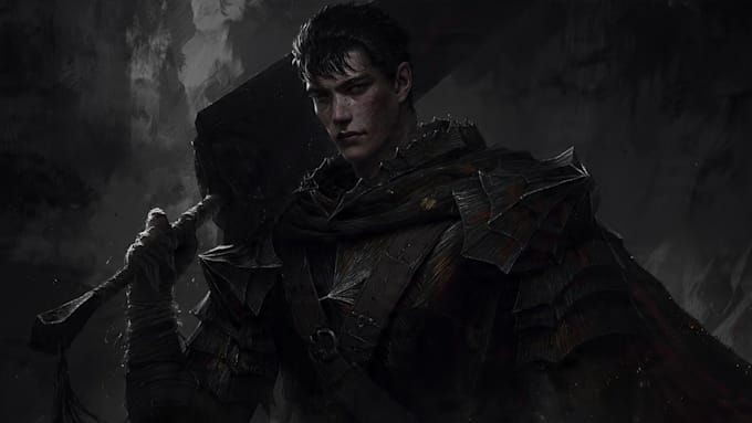 create high quality bespoke dark berserk art