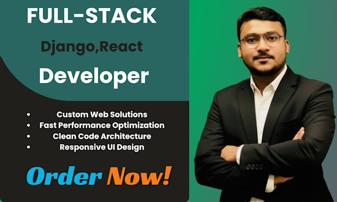 develop full stack website or web app with django and react