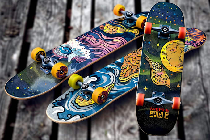 design custom skateboards graphics, surf graphics,stickers