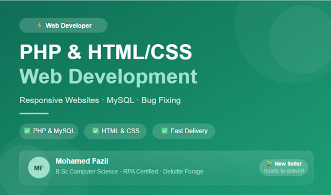 build or fix responsive HTML CSS javascript PHP websites