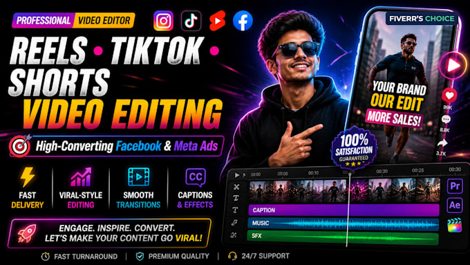 create engaging reels, vsls, meta ads video editing